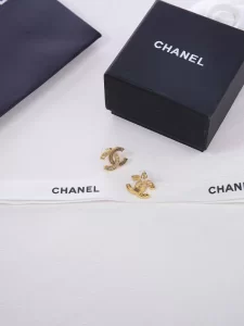 Chanel Crystal CC Logo Earrings