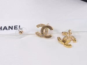 Chanel Crystal CC Logo Earrings