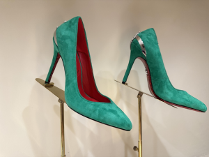 Cesare Paciotti Vintage Stiletto Dagger Heels Pumps with Sword Green Suede Leather 120MM Cesare Paciotti Vintage Stiletto Dagger Heels Pumps with Sword Green Suede Leather 120MM