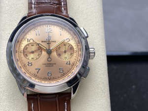 Breitling Premier B01 Chronograph Mens Watch Gold Dial and Brown Leather Breitling Premier B01 Chronograph Mens Watch Gold Dial and Brown Leather