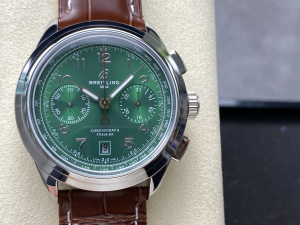 Breitling Premier B01 Chronograph Mens Watch Green Dial and Brown Leather Breitling Premier B01 Chronograph Mens Watch Green Dial and Brown Leather