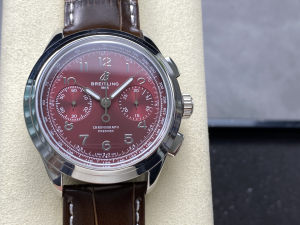Breitling Premier B01 Chronograph Mens Watch Red Dial and Brown Leather Breitling Premier B01 Chronograph Mens Watch Red Dial and Brown Leather