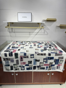 Chanel Printed Cashmere Silk Scarf White Chanel Printed Cashmere Silk Scarf White