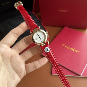 Cartier Pasha De Cartier Quartz White Dial Watch Red Alligator Leather Strap Cartier Pasha De Cartier Quartz White Dial Watch Red Alligator Leather Strap