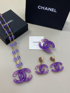 Chanel Light Purple CC Logo Brooch