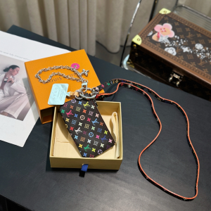 Louis Vuitton LVxTM Phone Holder Black Multicolor Monogram Canvas Louis Vuitton LVxTM Phone Holder Black Multicolor Monogram Canvas