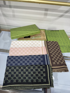 Gucci Blue GG Wool Scarf