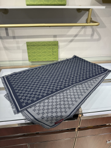 Gucci Blue GG Wool Scarf