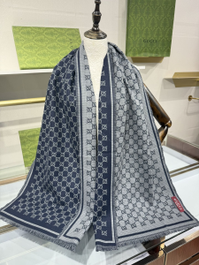 Gucci Blue GG Wool Scarf