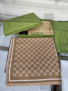 Gucci Brown GG Wool Scarf
