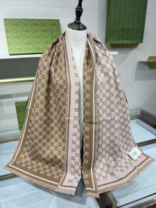 Gucci Brown GG Wool Scarf