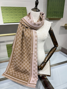 Gucci Brown GG Wool Scarf