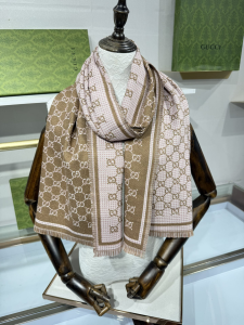 Gucci Brown GG Wool Scarf