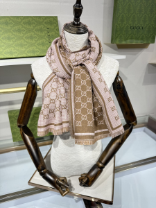 Gucci Brown GG Wool Scarf