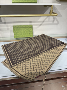 Gucci Brown GG Wool Scarf