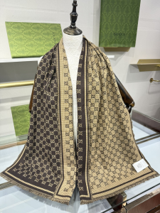 Gucci Brown GG Wool Scarf