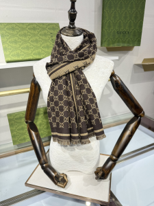 Gucci Brown GG Wool Scarf