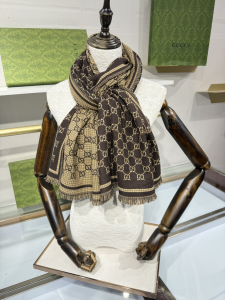 Gucci Brown GG Wool Scarf