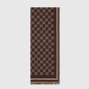Gucci Brown GG Wool Scarf