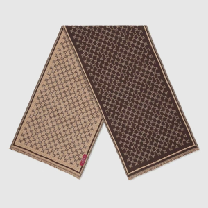 Gucci Brown GG Wool Scarf