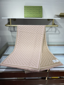 Gucci Pink GG Wool Scarf