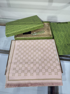 Gucci Pink GG Wool Scarf