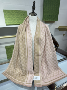Gucci Pink GG Wool Scarf