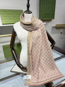 Gucci Pink GG Wool Scarf