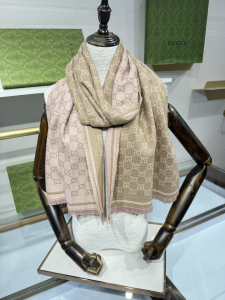 Gucci Pink GG Wool Scarf