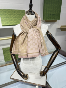 Gucci Pink GG Wool Scarf