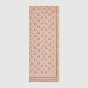 Gucci Pink GG Wool Scarf