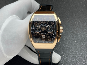 Franck Muller Vanguard V45 Automatic Black Dial Black Leather Strap Watch Franck Muller Vanguard V45 Automatic Black Dial Black Leather Strap Watch