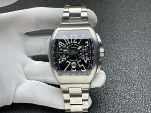 Franck Muller Vanguard V45 Automatic Steel Black Dial White Gold Watch Franck Muller Vanguard V45 Automatic Steel Black Dial White Gold Watch