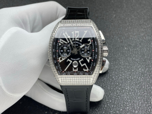 Franck Muller Vanguard V45 Yachting Diamonds Watch Black Dial and Strap Franck Muller Vanguard V45 Yachting Diamonds Watch Black Dial and Strap