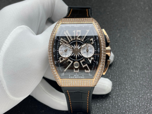 Franck Muller Vanguard V45 Yachting Diamonds Watch Black Dial and Strap Franck Muller Vanguard V45 Yachting Diamonds Watch Black Dial and Strap
