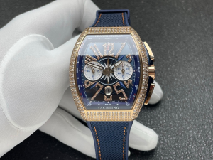 Franck Muller Vanguard V45 Yachting Diamonds Watch Blue Dial and Strap Franck Muller Vanguard V45 Yachting Diamonds Watch Blue Dial and Strap