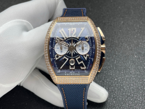 Franck Muller Vanguard V45 Yachting Diamonds Watch Blue Dial and Strap Franck Muller Vanguard V45 Yachting Diamonds Watch Blue Dial and Strap