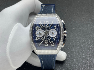 Franck Muller Vanguard V45 Yachting Diamonds Watch Navy Blue Dial and Strap Franck Muller Vanguard V45 Yachting Diamonds Watch Navy Blue Dial and Strap