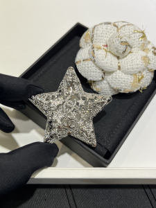 Chanel Crystals CC Star Brooch