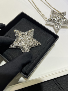 Chanel Crystals CC Star Brooch