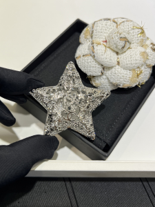 Chanel Crystals CC Star Brooch