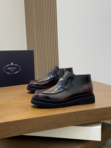 Prada Triangle Logo Red Shiny Calfskin Leather Ankle Boots Prada Triangle Logo Red Shiny Calfskin Leather Ankle Boots