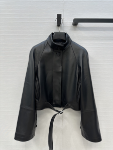 Loewe Black Nappa Lambskin Leather Short Trench Loewe Black Nappa Lambskin Leather Short Trench