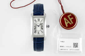 Cartier Tank American White Dial and Navy Blue Leather Watch Cartier Tank American White Dial and Navy Blue Leather Watch