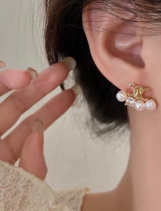 Celine Triomphe Pearls Earrings