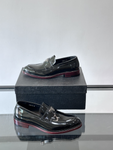 Prada Triangle Logo Black Calfskin Leather Loafers Prada Triangle Logo Black Calfskin Leather Loafers