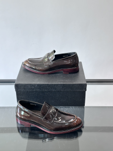 Prada Triangle Logo Brown Calfskin Leather Loafers Prada Triangle Logo Brown Calfskin Leather Loafers