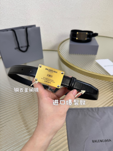 Balenciaga Logo Lola Black Grained Calfskin Leather Belt 25MM Balenciaga Logo Lola Black Grained Calfskin Leather Belt 25MM