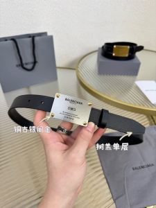 Balenciaga Logo Lola Black Smooth Calfskin Leather Belt 25MM Balenciaga Logo Lola Black Smooth Calfskin Leather Belt 25MM