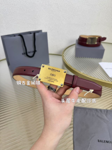 Balenciaga Logo Lola Red Smooth Calfskin Leather Belt 25MM Balenciaga Logo Lola Red Smooth Calfskin Leather Belt 25MM